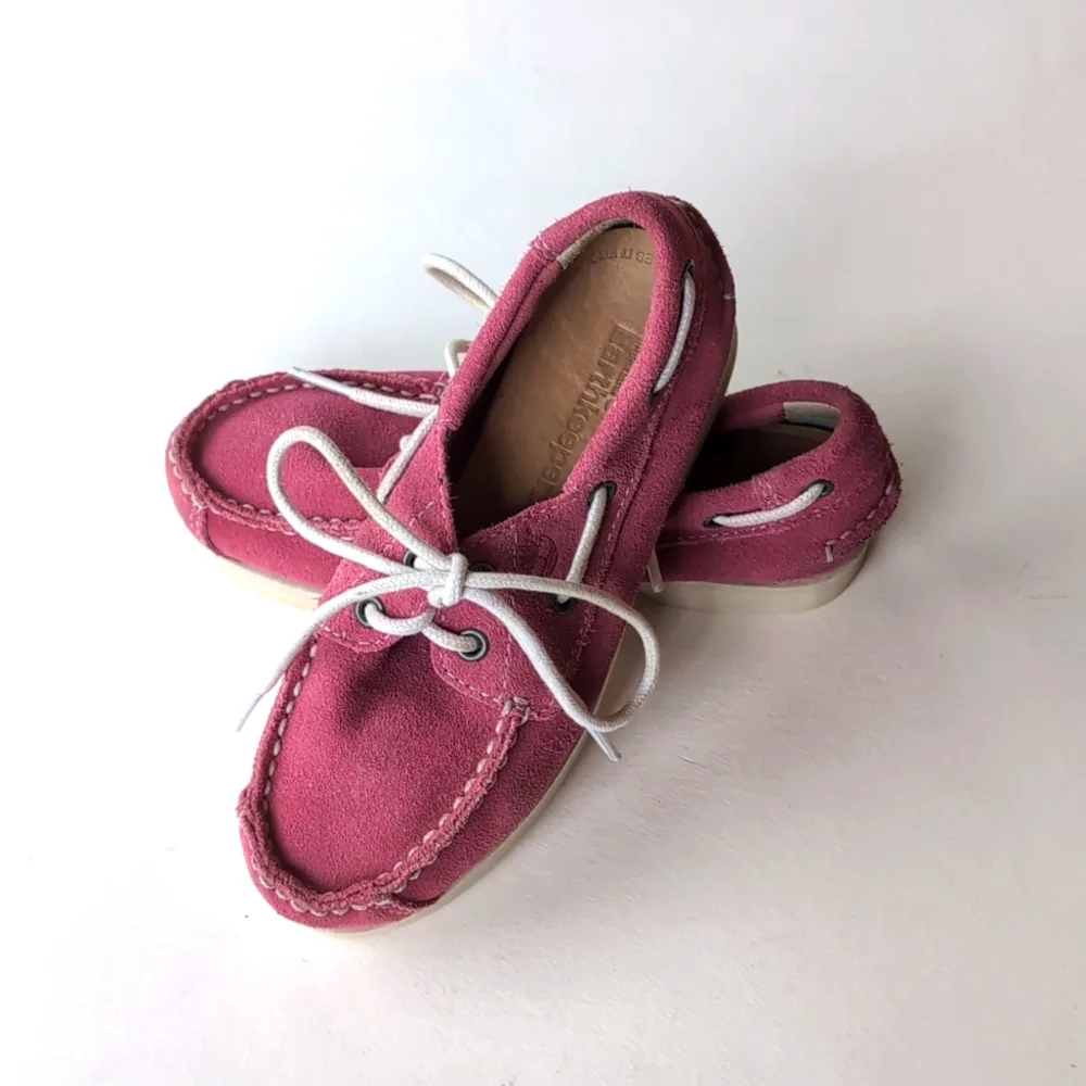 Timberland Pink Suede Moccasins size 12.5 EUC